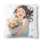 AQUAMETAVERSEのお花束と飛び入りの笑顔 アメジスト 2846 Cushion