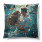 AQUAMETAVERSEの人魚姫と王子の微笑み アメジスト 2846 Cushion