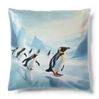 Toppogidaikonの競争するペンギン達 Cushion