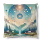 黒猫のluna　SUZURI支店の魔法陣が描かれた空(AI) Cushion