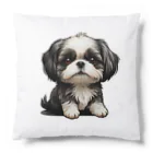 Shih Tzu Fanのシーズー（黒／白） クッション