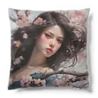 AQUAMETAVERSEの桜の花の中かで、、女性　なでしこ1478 Cushion