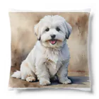 Animal Illustration shopのコトン・ド・テュレアール　Coton de Tulear　水彩画風 Cushion