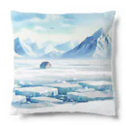 Green__teaの雪原と一軒家 Cushion