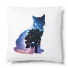 猫との風景の星空と猫_008 Cushion