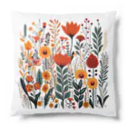 Grazing Wombatのヴィンテージなボヘミアンスタイルの花柄　Vintage Bohemian-style floral pattern Cushion