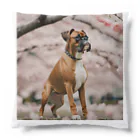 ボクサー犬が好きなんです❗の桜とボクサー犬 Cushion