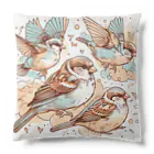 Green__teaのSparrow flapping wings Cushion