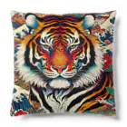 chaochao0701の浮世絵風　虎（顔）"Ukiyo-e style tiger (face)."  "浮世繪風格的虎（臉）。 Cushion