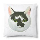 segasworksのねこさんのお顔（白黒ねこ） Cushion