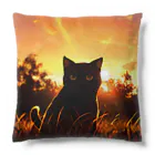 猫との風景の夕焼けと猫001 Cushion