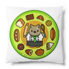 botsu【デフォルメ動物イラスト屋】のウォンバットのパン屋さん5 Cushion