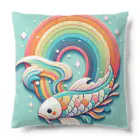 🌈七色の世界🌈の虹の海を泳ぐコイちゃん Cushion