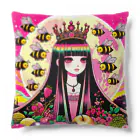 トトベス(T∴B∴M∴)🕊️の🐝ピンクムーンとミツバチと〈III女帝〉👸🏻 Cushion