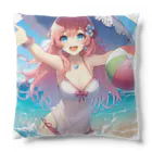 「ワンダーワールド」の女の子がビーチボールで楽しんでるよ❣️ Cushion