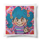 にじわたりねこのかわいい心　女の子イラスト Cushion