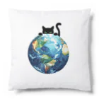 amecatsの地球と黒猫 Cushion