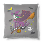 MIKA YADA illust shopの10月ハロウィンの夜、魔女が行く Cushion