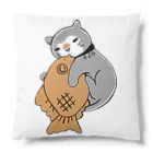 4621工務店のおねむなジムちゃんとたい焼き(グレー) Cushion