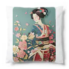 MistyStarkの着物女性の切り絵アート　―　Kimono woman paper-cutting art　ー Cushion