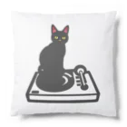 サトオのターンテーブルに乗る黒猫 Cushion