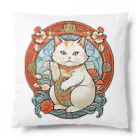 ゆまちゃんの開運雑貨屋さんのカモーンキャット？欧米の招き猫ミュシャ風 Cushion