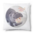 羊毛けだまkanaのカバさんのdaisukidayo！ Cushion