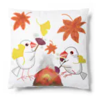 Lily bird（リリーバード）の落ち葉と焼き芋と文鳥ず Cushion