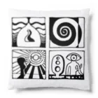 太陽の眼の太陽の眼 文字絵(黒/前面) Cushion