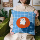 みやつち やえのうきわで浮かぶ犬 Cushion