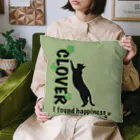 MegSan's free design🌷のラッキーな猫 green Cushion