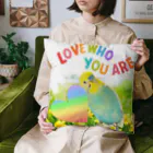 まるこ Maruko🍒💙音楽で世界をHappyに💕✨のインコ🦜タカちゃんHappy🌈 Cushion