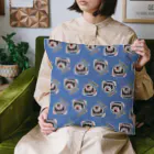 thine12shopのフェレットがいっぱい　ブルー Cushion