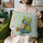 温室【Ａ】の人の家で勝手にくつろぎ、既に映画鑑賞を始める体勢のピッギャ Cushion