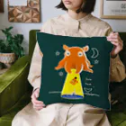 イラスト MONYAAT のたこさんwinなーとメンダコUFO　青緑 Cushion