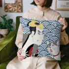 keeeeeep smilingのロックンロール写楽と愛猫 Cushion