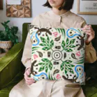 くいなの母のイシガキトカゲの宴レトロタイル風 Cushion