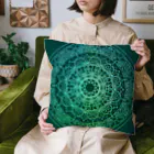 💖宇宙整体♪🌈♪こころからだチャンネル♪💖の母星回帰曼荼羅　moss green version Cushion