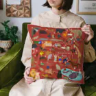 しまのなかまfromIRIOMOTEの【for ArtwithZOO】どうぶつえんのABC＆エボシカメレオン Cushion