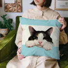 三毛猫の朝と黒猫の夜@好奇心倶楽部の朝と夜クッション Cushion