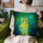 『星月夜の猫』（安財ちずかのイラストグッズONLINE SHOP）の星月夜・猫の幻想物語 Cushion