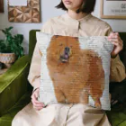【CPPAS】Custom Pet Portrait Art Studioの可愛すぎるチャウチャウ - レンガブロックの背景 クッション