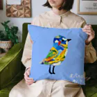 【全盲の絵描き】オバケのタムタムの【全盲の画家】ルリビタキ Cushion