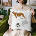 モモセ イトのアザラシ(猫)と(白茶)トラ(猫) Cushion