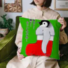 LalaHangeulのクリスマスの靴下が小さ過ぎると文句を言う皇帝ペンギンの子供 Cushion