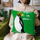 LalaHangeulの風に吹かれるイワトビペンギンさん(ハングルバージョン) Cushion