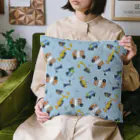 親子設計 ruchire 『知育文字』の乗り物シリーズ総柄　車など Cushion