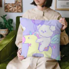 ふわふわポメラニアンちゃんのふわふわユニコーンちゃん・パープル Cushion