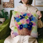 アートコミュニティー笑顔の花のパンジーの花かご Cushion