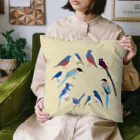 エダマメトイチ雑貨店のI love blue birds クリーム Cushion